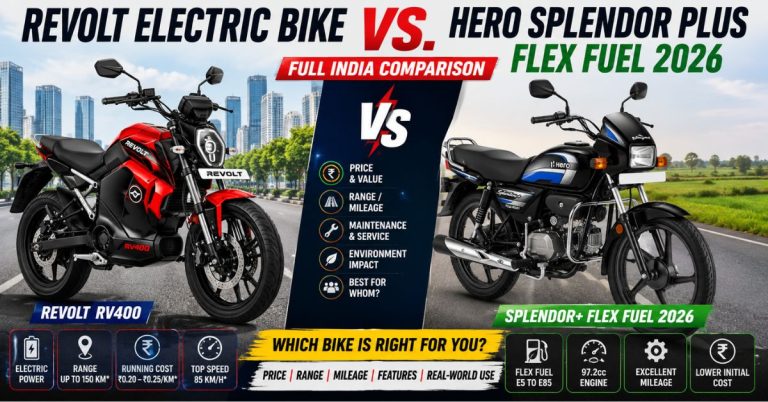 Revolt Electric Bike Vs. Hero Splendor Plus Flex Fuel 2026: Full India Comparison